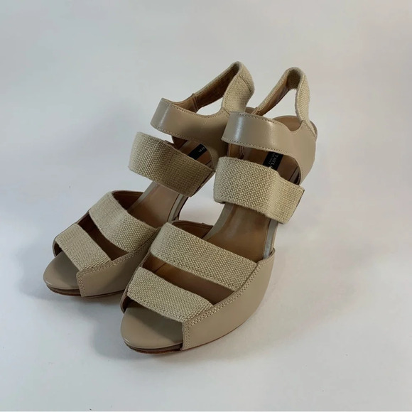 Ann Taylor Neutral Strappy High Heels - Picture 2 of 8